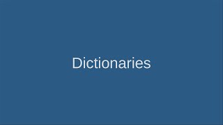 14 Python dictionaries