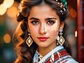 4k ai art brave traditional teen female bulgarian outfits