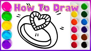 How to draw a Diamond ring for children/Как нарисовать кольцо для детей/Bolalar uchun uzuk rasmi