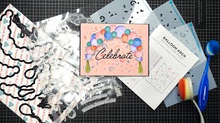 Diamond Press Balloon Arch Stamps \u0026 Dies Review Tutorial! So Fresh \u0026 Fun for Celebratory Cards!