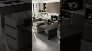 Open kitchen island design, rotating lifting design#countertop #kitchenisland #kitchencabinets