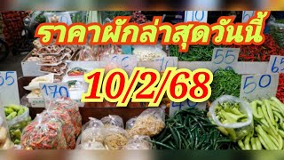 สรุปราคาผักวันนี้ 10/2/68 อัพเดตจากเว็บไซต์ตลาดสี่มุมเมือง