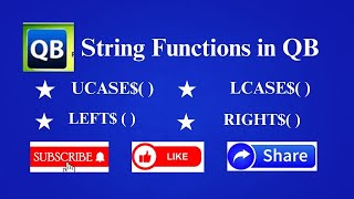 QBasic Tutorial:String Functions in QBasic || Library Functions ||QBasic Tutorials