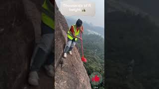 Crazy mountain cleaning - Thousands of feet⛰️ #viralvideo #shortvideo #mountains #cleaning #crazy