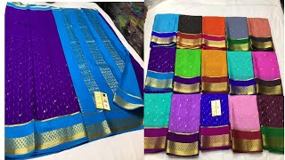 9527470809 Exclusive #pure crepe brocade mysore #silk #saree  Body allover mango gold zari motif❤️👍