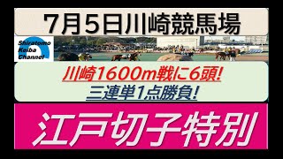 【競馬予想】江戸切子特別！～２０２４年７月５日 川崎競馬場 ：７－７