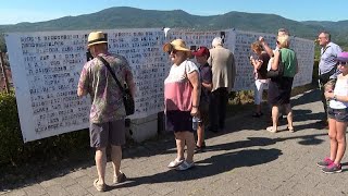 36-metre long banner pays tribute to the \