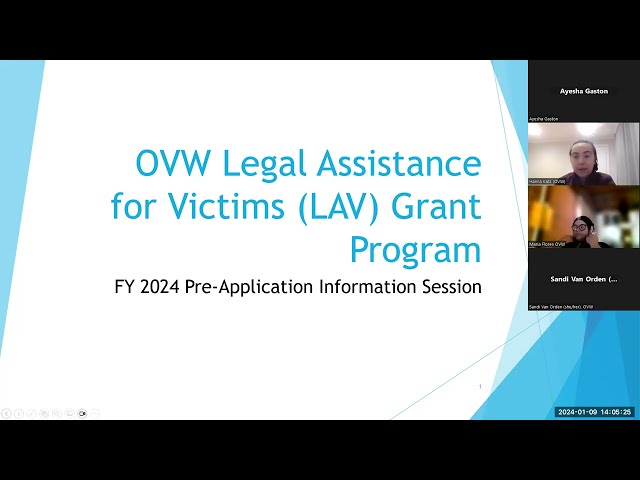 Office On Violence Against Women (OVW) | OVW Fiscal Year 2024 Legal ...