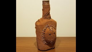 Замшевый декор бутылки. DIY. Decor bottle.