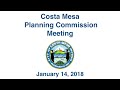 Costa Mesa Planning Commission Meeting Jan. 14, 2019