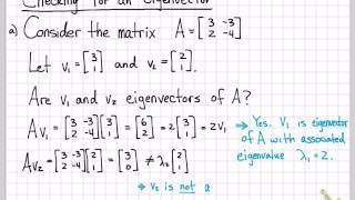 Linear Algebra Example Problems - Checking for an Eigenvector