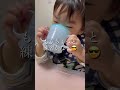 コップ飲み練習する赤ちゃん👶🏻睨まないで😂　 baby 赤ちゃん 1歳児