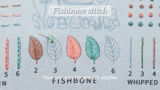 🌿🌿Fishbone Stitch || Hand Embroidery for Beginners || embroidery stitches by ETSPIL🧵🧵