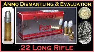 .22LR Deconstruction (Fiocchi F320 - 40gr - LRN - 302604) Ammo Dismantling \u0026 Evaluation