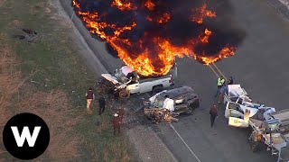 Tragic Moments Of Car Crashes Caught On Camera Driver Clashes With Police