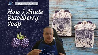 How I made the Blackberry Soap by Morfosoaps | cold process, hanger swirl with piping on top +embeds