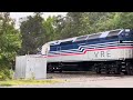 another southbound vre train departing brooke station in stafford va during rush hour on the rails