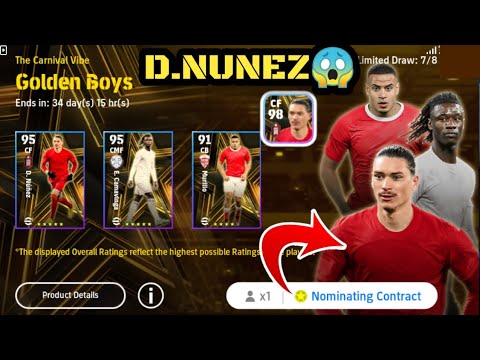 How To Train 99 Rated D.Nunez In Efootball 2024 Mobile |New Nominating ...