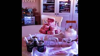 Strawberry Lamingtons for lovers