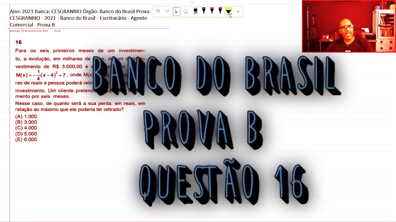 BANCO DO BRASIL PROVA B (QUESTÃO -16) - YouTube