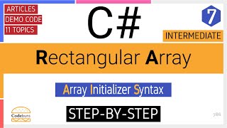 C# Rectangular Array | 2D | Initializer Syntax | Demo
