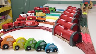6 BRIO Subway tunnel , Thomas Wooden Train, Building Blocks Toys,  Song for kids, Video for children