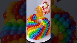 #shorts Colourful Rainbow Jelly Heart Cake