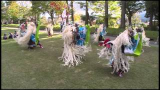 遠野八幡宮シシ踊り奉納２０１５⑦臼澤鹿子踊「柱がかり」