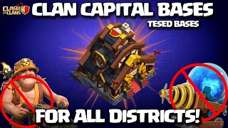 BEST Clan Capital BASE LAYOUTS for ALL Districts | New Capital Hall base link | Clash of Clans coc