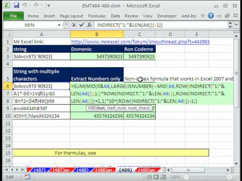 Excel Magic Trick 489: Extract Only Numbers From Text String Array Formula Excel Magic Trick 489: Extract Only Numbers From Text String Array Formula
