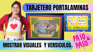 TARJETERO PORTA LAMINAS PARA MOSTRAR AYUDAS VISUALES Y ENSEÑAR VERSICULOS BIBLICOS - ESCUELA BIBLICA