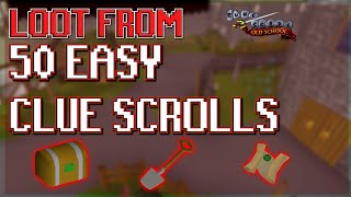 Loot From 50 Easy Clue Scrolls in OSRS