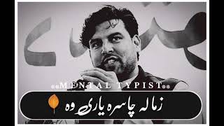 Zameer Khan PashtO Best POetry Status||زما لہ چا سرہ یاری وہ||MentaL Typist 1✨