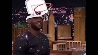 LeBron playing “faceketball” on the tonight show😂