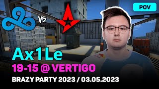 CSGO POV Cloud9 Ax1Le (19/15) vs Astralis (vertigo) @ Brazy Party 2023 Grand final / May 3, 2023