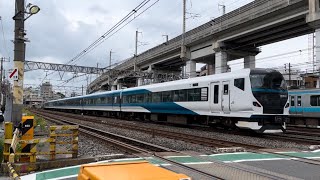 井頭踏切にて、JR東日本E257系2500番台+E257系2000番台回送 通過シーン