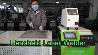 Kingree Welding Machine LW1500 Handheld Laser Welder demonstration of 2mm aluminum plate