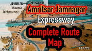 Satellite view of Amritsar Jamnagar expressway | complete route map