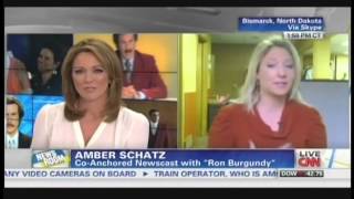 Amber Schatz talks about anchoring the news with Ron Burgundy (December 2, 2013)
