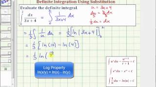 Ex: Evaluate a Definite Integral Using Substitution (Form 1/u)