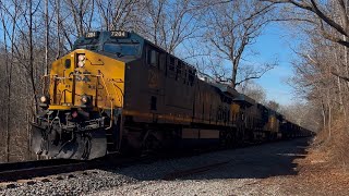 CSX Coal Train on Cold Day | Woodbine MD 2/22/2025