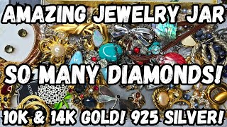 DIAMONDS! GOLD! 925 SILVER! ❤️ AMAZING MYSTERY JEWELRY JAR UNBOXING! #JEWELRYUNBOXING #JEWELRYJAR