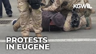 Federal officers use chemical irritants, pepper balls on Anti-ICE protest in Eugene, witnesses say