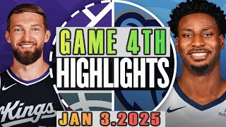 Sacramento Kings vs Memphis Grizzlies Game 4th Highlights Jan 03,2025 NBA Season 2024-25