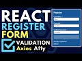 React JS Form Validation | Axios User Registration Form Submit | Beginners to Intermediate