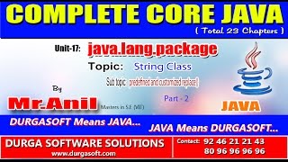 Core Java -java.lang.package-String class - predefined and customized replace() Part - 2