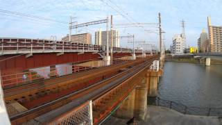 阪急電車の旅 番外篇 新鉄橋で神崎川を渡る淡路方面行き