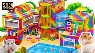 How To Make Minecraft Hamster House Has Underground Swimming Pool With Magnetic Balls | ASMR Video