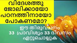 വിദേശത്തു പോകാൻ ആഗ്രഹിക്കുന്നവർ ഏറ്റുചൊല്ലി പ്രാർത്ഥിക്കുക