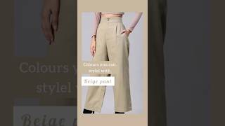 Beige trouser styling